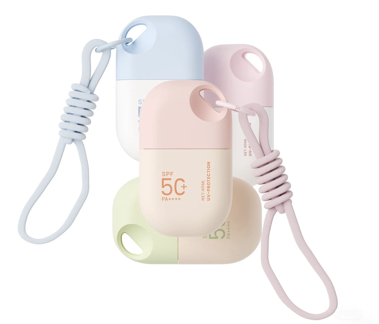 40ml Portable Sunscreen & Cosmetic Squeeze Bottle with Carabiner