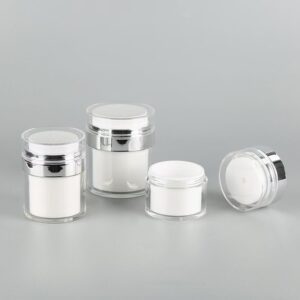 Luxury Refillable Acrylic Cream Jar, 15g 30g 50g Double-Layer Replaceable Airless Cosmetic Jar Packaging
