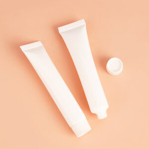 White PE cosmetic squeeze tube shown in tube01.jpg for lotion and cleanser packaging
